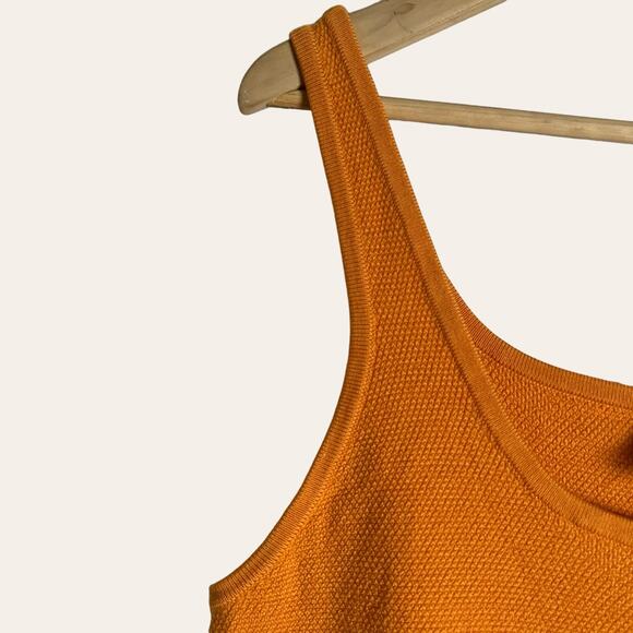 Victor Glemaud Peach Orange Wool Jersey Sleeveless Scoop Neck Mini Dress Size L - Picture 7 of 13